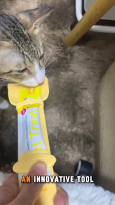 Cat Treat Spoon Cat Strip Feeder Squeeze Dispenser Hangable Portable Lick Feeder For Canned Food