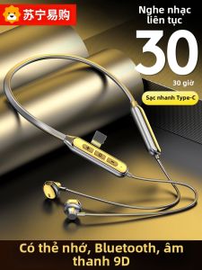 Tai Nghe Bluetooth Không Dây Thể Thao Cổ Treo Thời Trang Cao Cấp Dành Cho Nam Và Nữ Thiết Bị Âm Thanh Di Động Có Thể Sạc Lâu Dài
