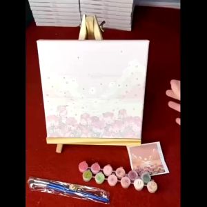 Paint By Number 20x20cm Lukisan Kanvas DIY Nature Series DIY Painting Kit Canvas Paint Kit Digital Painting Kit With Kanvas