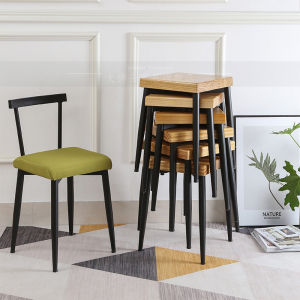 Modern Simple Leisure Solid Wood Chair Dining Table Bench Backrest Chair Office Chair Creative Low Chair Leather Finish Adult Use