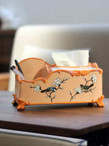 Fuhua New Chinese Style Multi-Functional Tissue Box Living Room High End Retro Creative Tea Table Remote Control Storage Ornament