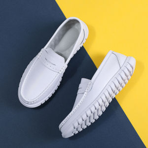 Nurse Shoes Men Soft Bottom Breathable Not Tired Feet White Doctor Duty Autumn and Summer Leather Hospital Non Slip Work Shoes