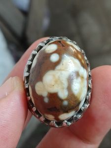 CINCIN BATU AKIK KARANG NUNGGAL MOTIF ASLI NATURAL
