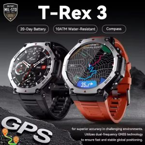 Original T-Rex 3 2025 For Amazfit Military gps smartwatc Built-in Compass Altimeter 10ATM Waterproof Sports Smartwatch Men Women