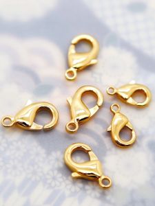 Bright Gold Light Gold Lobster Clasp Jewelry Hooks Copper Plated Gold Color Retention Chain Link DIY Jewelry Accessories
