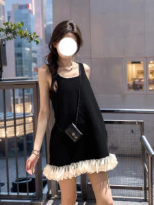 Korean Style Slip Dress Short Stylish Slim Looking Sleeveless Dress Womens Summer Fancy French Style Two-piece Set