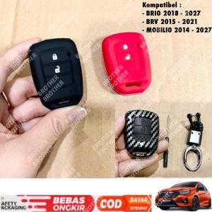 Silikon Kunci Hitam Merah Brio Brv Mobilio 2 Tombol Casing Carbon