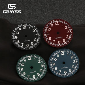 Nologo Pilot Military Field Dial 28.5mm White Arabic numerals Markings C3 spure lume SKX NH35A NH34A PT ETA MIYOTA Watch parth