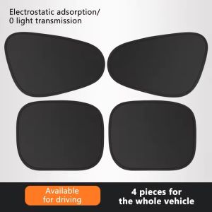 Static Car Window Shade 2pcs Foldable Front Side Window Sunshade Vehicle UV Protection Anti Glare For SUV Sedan Truck Black