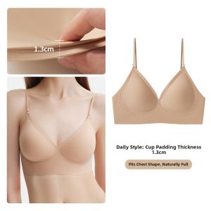 SHE HALO | seamless bra Invisible Nude Backless U-Neck Seamless Gathering Bra for Small Bust