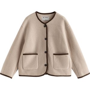 Toyouth | Áo Choàng Len Cổ Tròn Phong Cách Chanel Giữ Ấm Mùa Đông Cho Nữ