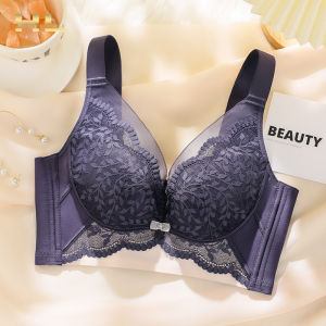 Yaloo Womens Underwear Luxury Thin Comfortable Gathered Wireless Anti-Sagging Side Effect Bra Latex No Steel Ring