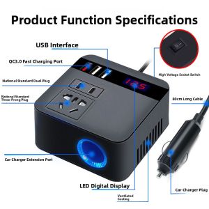 BONINGYU | Car Inverter Charger 12v 24v to 220v