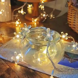 Cherry Blossom LED String Lights Rome Decoration Flower LED String Lights Indoor Party Atmosphere Home Flower Fairy Lights