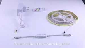 Dimmable 24V CCT COB LED Strip Lights 8mm 576LEDs/M Flexible LED Tape Ribbon for Room Decor 3000K 4000K 6000K 2M 5M 10M -EU Plug
