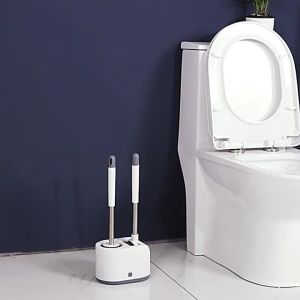 พร้อมส่ง!! แปรงขัดห้องน้ำ 2in1 แปรงขัดห้องน้ำ 2แบบ พร้อมกล่องเก็บ มินิมอล ไม่เจาะผนัง แปรงขัดห้องน้ำ