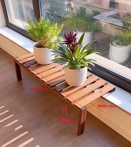 Balcony Window Sill Widen Waterproof Wooden Raised Feet Shelf