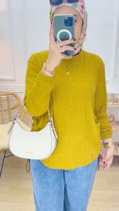 Atasan Blus Wanita Kaos Knit Rajut Import Terbaru Termurah COD