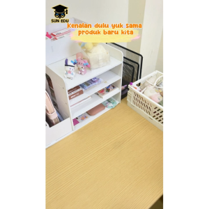 Penyimpanan Tas Folder Kertas Ujian Berlapis 13 Sekat A4 / File Organizer Map Dokumen Desain Lucu Warna Lembut