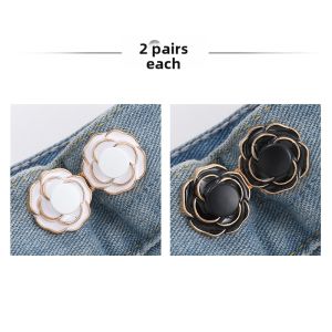 Anti-Glare Adjustable Waist Fastener Comfortable Chinese Style Camellia Button