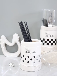 Kitchen Utensil Holder Drainable Chopsticks Container Plastic Cutlery Organizer Kotak Alat Makan Dapur Mudah Dibersihkan