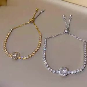 Exquisite micro inlaid zircon titanium steel bracelet for women light luxury niche high-end adjustable drawstring