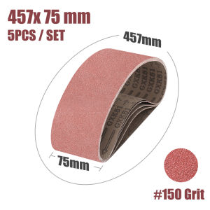 XCAN 5PCS 75×457mm Sanding Belts 40# 60# 80# 100# 120# 150# Grit Sander Abrasive Belt for Sanding Wood Metal Plastic