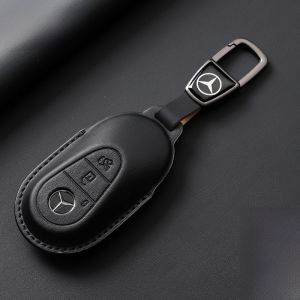 High-End Leather Car Key Cover for Mercedes C260L/E300L/A200L/GLC/GLA/GLE/GLB Mens Womens Styles Available Driving Personal Accessories