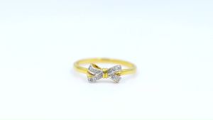 Happy Jewelry แหวนโบว์สีทอง เพชร กลัว ขนาด 9k, ความละเอียด 37.5% SI308