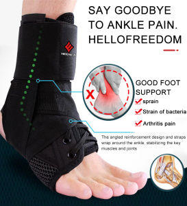 NEENCA Ankle Brace Lace Up Adjustable Support – for Running Basketball Volleyball Tennis! Ankle Wrap for Men Women and Children Sprained Ankle Injury Recovery Ankle Stabilizer