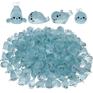 10/20 Pcs Glow in The Dark Mini Seal Figurines Resin Sea Animals Miniatures 4 Styles for DIY Craft Home Decoration Supplies