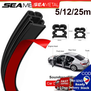 SEAMETAL Car Door Rubber Seal Strip Double-Layer Protection Hood/Trunk Weather Strips Soundproof Waterproof Sealing