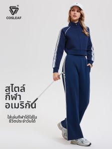 COSLEAF | Bộ Quần Áo Thể Thao Dễ Thương Quần Đùi Cao Form Rộng Không Cổ