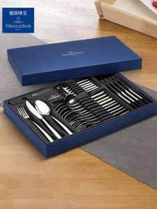 Villeroy&Boch Piermont Series 18-10 Stainless Steel Cutlery Set 4-Piece Western Dining Fork Pure Color Everyday Gift