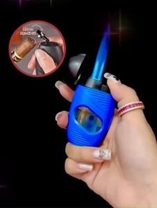 HỘP QUẸT BẬT LỬA KHÈ XÌ GÀ 3 TIA KIỂU QUẢ TRỨNG GAS LỘ THIÊN (CÓ KHOEN ĐỤC XÌ GÀ) (FULLBOX) _ Gia Dụng Nhân Ái