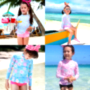 Childrens Two Piece Rash Guard Swimsuit Bikini Swimwear Pool Beach Swimwear for Kids Girls 3-9 Years Old