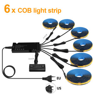 Guillermo | 2-10pcs Black PCB LED Strip Light with Door Sensor SwitchDoor Open Light Auto OnDC12V COB Lamp Tape for Cabinet Night Lighting