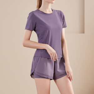 ชุดโยคะสำหรับผู้หญิงไซส์ใหญ่หลวมแห้งเร็วระบายอากาศได้ดีสำหรับฟิตเนสและวิ่งฤดูร้อนใหม่สไตล์ไฮเอนด์