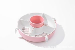 [Local Seller] Multi Rotatable Steamboat Food Bowl Drainer Container Rack Vegetable Fruit Tray Food Compartment 旋转沥水火锅菜盘
