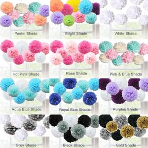 TLE96110 9 Pack Gift Home Decor Wedding Party Pom Ball Home Decoration Tissue Paper Flower Hanging Garland