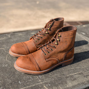 Retro 8111 รองเท้าทํางานผู้ชาย Martin BOOTS สั้นกระบอกความสูง True หนังด้านบนและยางสําหรับเยาวชนและวัยกลางคน