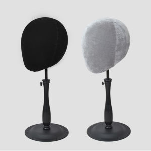 หัวหุ่นพร้อมขาตั้งวิกผมปรับระดับได้ ทำจากโฟม/ฟลานเนล สำหรับฝึกทำผม วางวิก หมวก และโชว์เครื่องประดับ