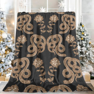 Beast Kingdom | Vintage Christmas Nutcracker Floral Flannel Blanket Soft Fuzzy Plush Cozy Warm Throw for Sofa Bed Couch Home Decor