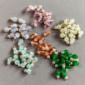 สร้อยคอหินอ่อนสำหรับทำมือ DIY อุปกรณ์เสริมครึ่งสำเร็จรูป จี้หัวเข็ม จี้ลูกปัด หินอ่อน ทองแดง โลหะผสม เครื่องประดับแฟชั่น