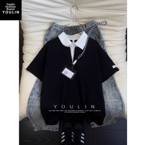 YOULIN | White American Style Mock Two-Piece Summer Half-Zip Cleanfit Mens Polo Shirt