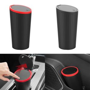ถังขยะในรถไร้กลิ่นพร้อมฝาปิดที่ใส่ถ้วยมิลลิลิตร850ถังขยะที่จัดระเบียบที่จัดเก็บอัตโนมัติสำหรับเดสก์ท็อปไฟ LED