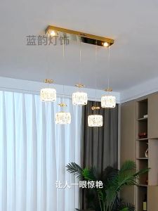 New round strip dining room lamp indoor crystal decorative chandelier bedroom ceiling lamp