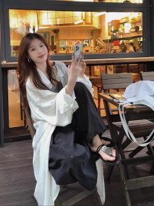 XUECAIQI | White Loose Lazy Style Outfit