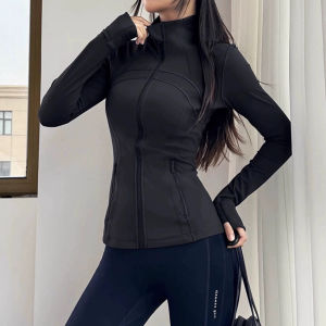 Double-Sided Fleece Yoga Wear High Quality Outerwear Womens Top Sports Running Tight Fit Collar Zipper Jacket Breathable