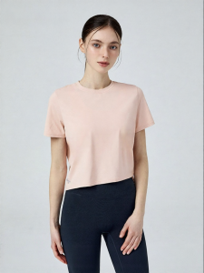 Loose Fit Plain Short Sleeve Tshirt for Yoga Fitness